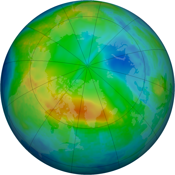 Arctic ozone map for 26 November 2001